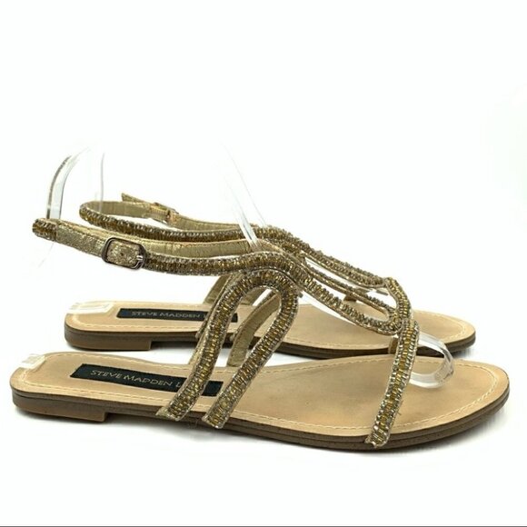 Steve madden Luxe sandal L-Crystl 7 gold gladiator - Picture 1 of 13